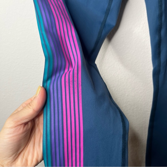 Spiritual Gangster Essential Rainbow Striped High Rise Activewear Leggings - Picture 8 of 11